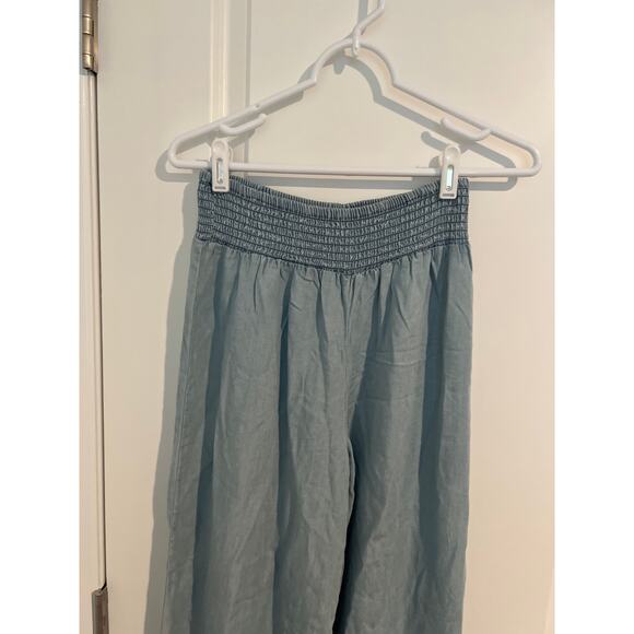 Altar’d State Blue Lounge Pants with Embroidered Flowers – Size Medium - Picture 3 of 6